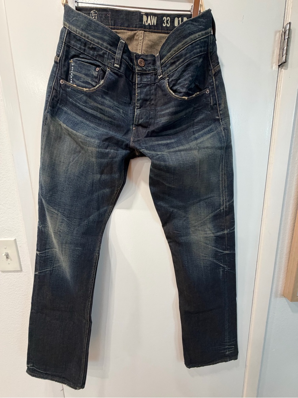 G-Star Men’s Slim Straight Jeans - Faded Indigo Blue